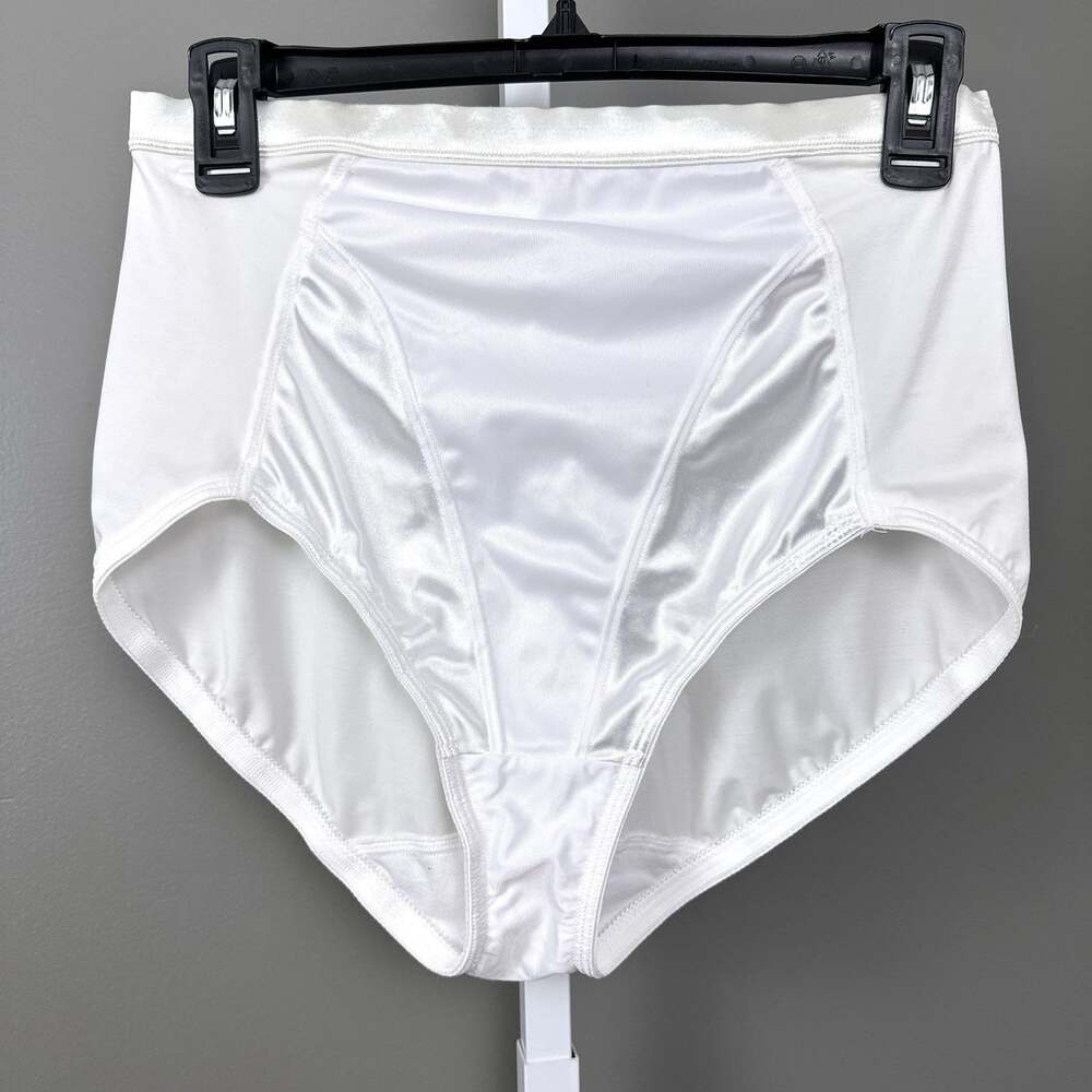 Vintage Playtex 18 Hour Panty Girdle XL White Satin Shiny Firm Shaper Brief 2323